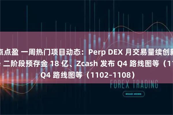 点点盈 一周热门项目动态：Perp DEX 月交易量续创新高、Stable 二阶段预存金 18 亿、Zcash 发布 Q4 路线图等（1102–1108）